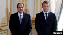 Mısır Cumhurbaşkanı El Sisi ve Fransa Cumhurbaşkanı Emmanuel Macron