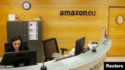 FILE - View of the reception of Amazon Europe Holding Technologies in Luxembourg in this picture taken on November 20, 2012. 