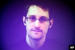 FILE - Former U.S. National Security Agency contractor Edward Snowden.