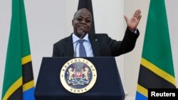 FILE - Tanzania's President John Magufuli addresses a news conference during his official visit to Nairobi, Kenya, Oct. 31, 2016. 