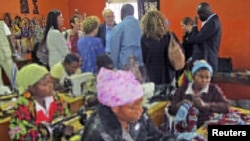 Congolese patients and rape victims learn to use sewing machines at the Heal Africa clinic in Goma, Democratic Republic of Congo, March 4, 2011.