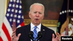 Presiden AS Joe Biden memaparkan pemulihan ekonomi dan kemajuan yang dicapai AS selama 6 bulan pemerintahannya, hari Senin (19/7).