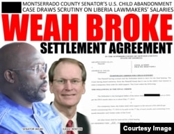 The Liberian online publication FrontPageAfrica reported that a court in the U.S. State of Georgia issued a warrant for Weah’s arrest.