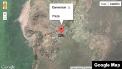 Carte de Waza, dans le nord du Cameroun, près de la frontière avec le Nigeria.