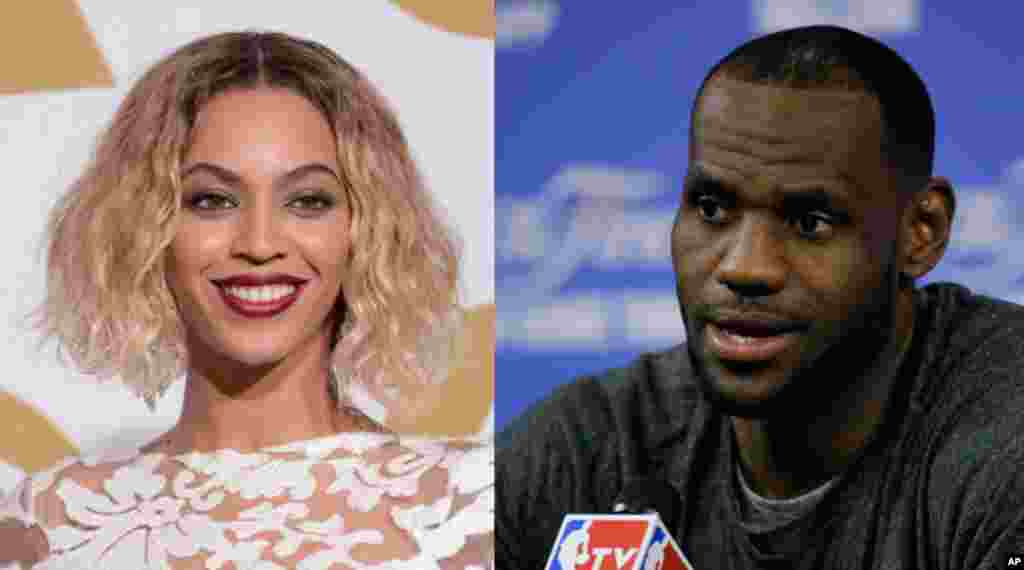 A cantora Beyonce e a estrela do basquetebol LeBron James lideram a lista das celebridades mais poderosas no mundo, publicada a 30 de Junho de 2014 pela revista Forbes. &nbsp;