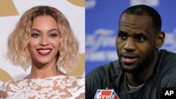 Entertainer Beyonce (left) and basketball star LeBron James head Forbes magazine's list of the world's most powerful celebrities. 