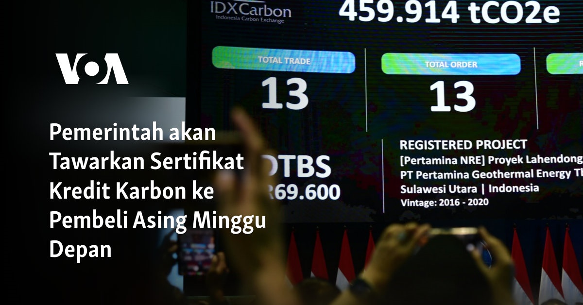 Pemerintah akan Tawarkan Sertifikat Kredit Karbon ke Pembeli Asing Minggu Depan