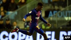 Ousmane Dembele lors du match contre le RC Celta de Vigo en Espagne le 4 janvier 2018.