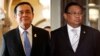 ထိုင်းဝန်ကြီးချုပ် Prayuth Chan-ocha (ဝဲ) နဲ့ စစ်ကောင်စီနိုင်ငံခြားရေးဝန်ကြီး ဦးဝဏ္ဏမောင်လွင် (ယာ)။ (မှတ်တမ်းဓာတ်ပုံ (Combo))