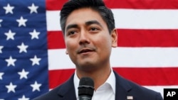 Aftab Pureval speaks during a campaign event in Cincinnati when he was running for U.S. Congress in this Nov. 4, 2018 file photo. Pureval was elected mayor of Cincinnati on Tuesday. (AP Photo/John Minchillo, File)