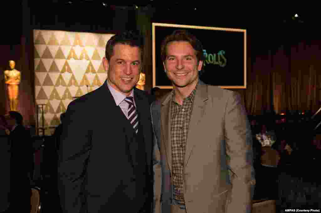 Oscar&reg; nominees Jason Hall and Bradley Cooper at the Oscar&reg; Nominees Luncheon in Beverly Hills, Feb. 2, 2015.