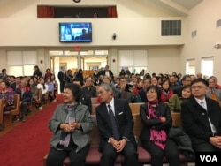 台湾高雄市长陈菊与台湾驻美代表高硕泰会见华盛顿地区台侨(美国之音钟辰芳拍摄)