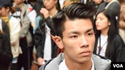 香港浸會大學學生會會長劉子頎 (美國之音湯惠芸拍攝)