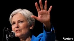 Green Party presidential candidate Jill Stein speaks at a campaign rally in Chicago, Illinois, Sept. 8, 2016. 