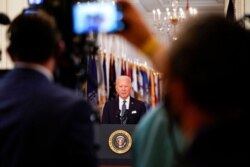 President Joe Biden speaks about the COVID-19 pandemic during a prime-time address from the East Room of the White House, March 11, 2021.