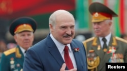 FILE - Belarusian President Alexander Lukashenko takes part in the celebrations of Independence Day in Minsk, Belarus, July 3, 2020. 