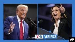 Elementos clave en el discurso público de los candidatos Donald Trump y Kamala Harris que reflejan sus posturas divergentes sobre el conflicto en curso. [Fotos: Archivo/AP]