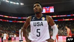 Donovan Mitchell de Team USA lors d'un match entre les USA et la Turquie au Mondial de basket, Chine, le 3 septembre 2019.