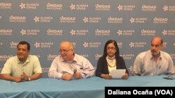 Miembros de la Coalición Nacional Opositora de Nicaragua en conferencia de prensa el 29 de enero de 2020. 