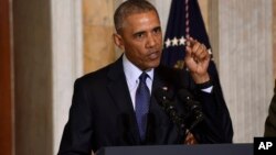 President Barack Obama speaks at the Treasury Department in Washington, Tuesday, June 14, 2016.