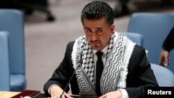 FILE - Sacha Sergio Llorentty Soliz, the permanent representative of the president of the U.N. Security Council, is pictured at the U.N., July 22, 2014. He says the council supports an African Union initiative to deploy a fact-finding mission to the Eritrea-Djibouti border.