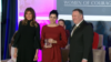 Melania Trump and Mike Popmeo with Armenian journalist Lucy Kocharyan - 2020 Women of Courage winner