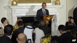 Presiden AS Barack Obama mengadakan jamuan Iftar atau Buka Puasa di Gedung Putih tahun lalu (10 Agustus 2012).