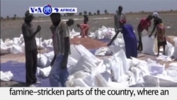 VOA60 Africa - UN begins food distribution to famine-stricken parts of South Sudan