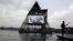 The Makoko floating school is seen anchored in the Lagos Lagoon, Nigeria, Feb. 29, 2016.