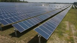 FILE - Dominion Energy's Scott Solar farm is seen in Powhatan, Va., Aug. 6, 2019.