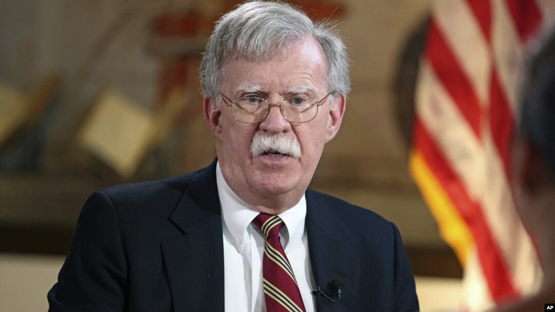 Penasihat Keamanan Nasional AS John Bolton memberikan pidato hari Kamis (1/11)