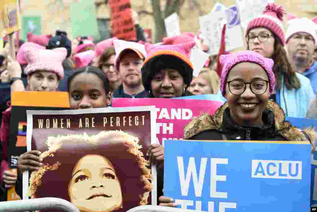 Participants attend the Women's March on Washington on Independence Ave. on Jan. 21, 2017 in Washington, on the first full day of Donald Trump's presidency. 