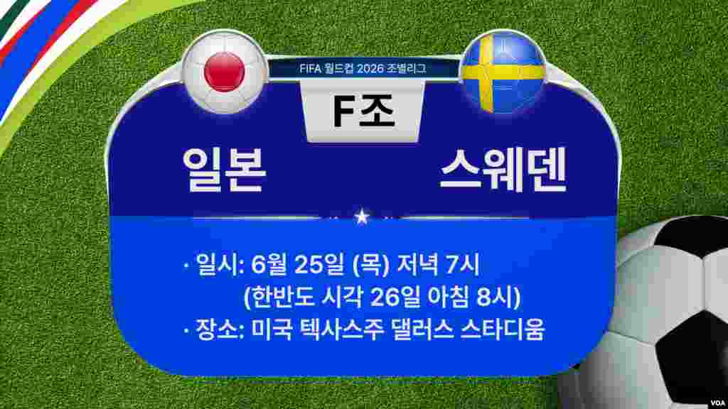 [2026 북중미 월드컵] 조별리그 F조 경기 일정