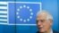 FILE - European Union foreign policy chief Josep Borrell speaks during an online news conference following a video conference of European Foreign and Defense Ministers meeting at the Europa building in Brussels, June 16, 2020.