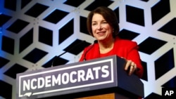 Democratic presidential candidate Sen. Amy Klobuchar, D-Minn., ends her bid for the Democratic presidential nomination, March 2, 2020.