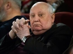 FILE - Former Soviet leader Mikhail Gorbachev attends an event in Moscow, Russia, Nov. 8, 2018.