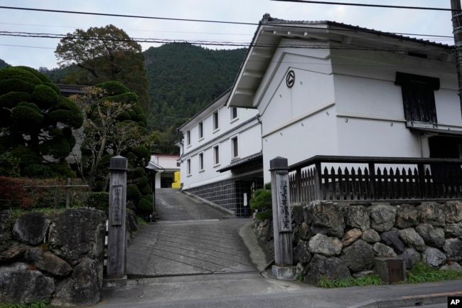 This photo shows Ozawa Sake Brewery, who makes "Sawanoi," a Japanese sake brand, in Ome, on the western outskirts of Tokyo, Japan, Wednesday, Nov. 13, 2024. (AP Photo/Hiro Komae)