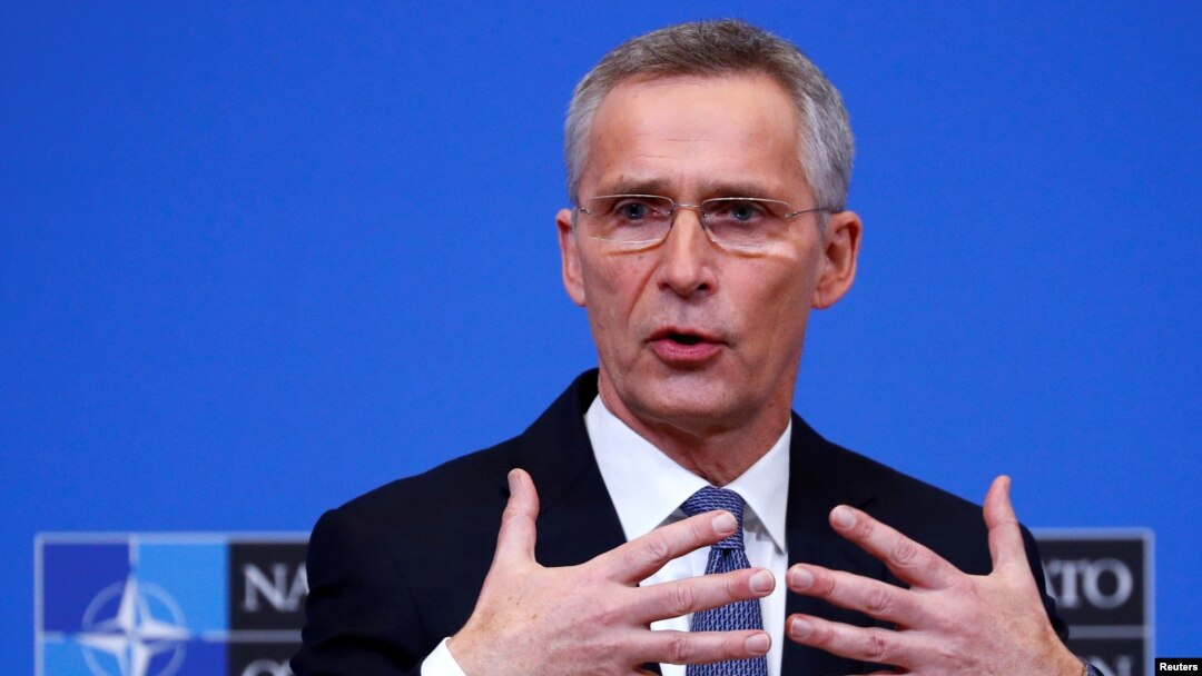 Sekretaris Jenderal NATO Jens Stoltenberg berbicara di konferensi pers di Brussels, Belgia, 12 Februari 2020. (Foto: Reuters) 
