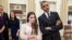 President Barack Obama jokingly mimics U.S. Olympic gymnast McKayla Maroney's "not impressed" look while greeting members of the 2012 U.S. Olympic gymnastics teams in the Oval Office, Nov. 15, 2012.