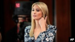 Ivanka Trump, putri Presiden AS Donald Trump sebagai pembicara pada KTT W20 di Berlin, Selasa (25/4).