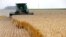 FILE - A combine drives over stalks of soft red winter wheat during the harvest on a farm in Dixon, Illinois, July 16, 2013.
