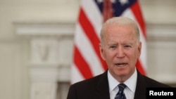 FILE - U.S. President Joe Biden delivers remarks after a roundtable discussion with advisers on steps to curtail U.S. gun violence, at the White House in Washington, June 23, 2021. 