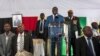 Zimbabwean President Emmerson Mnangagwa delivers a speech during a rally with Zimbabwean businessmen and foreign investors at the Zimbabwean embassy in Pretoria, South Africa, Dec. 21, 2017.