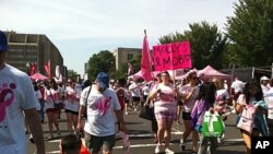 Thousands of people participate in the "Race for the Cure" in Washington, D.C., June 4, 2011