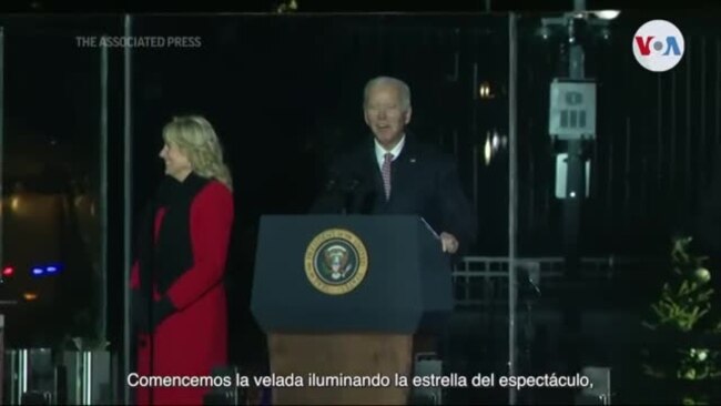 Joe Biden ayuda a iluminar el Árbol Nacional de Navidad