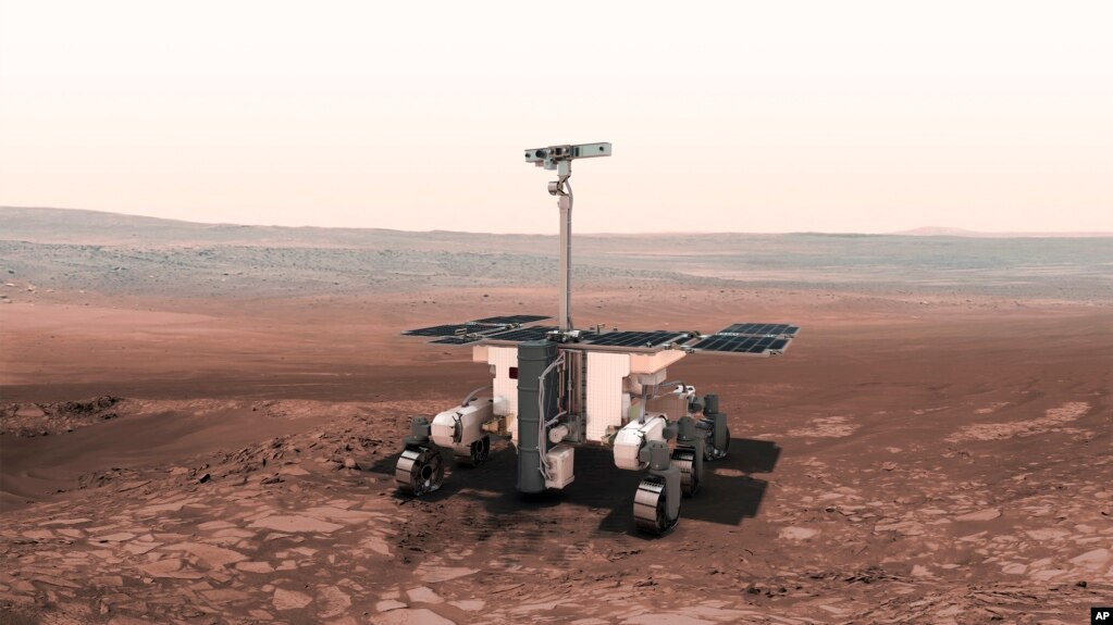 This illustration made available by the European Space Agency shows the European-Russian ExoMars rover. (European Space Agency via AP)