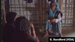 Fifty-year-old Nur Begum, who was among the mass exodus of Rohingya from Myanmar last fall, is one of about 20 health counseling volunteers working for UNICEF’s local NGO partner Pulse. They offer up their knowledge to the female population in Balukhali r