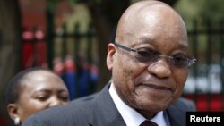 FILE - South Africa's President Jacob Zuma is pictured during his visit to the Lodewyk P. Spies Old Age Home in Eersterust, Pretoria, Dec. 15, 2015. 