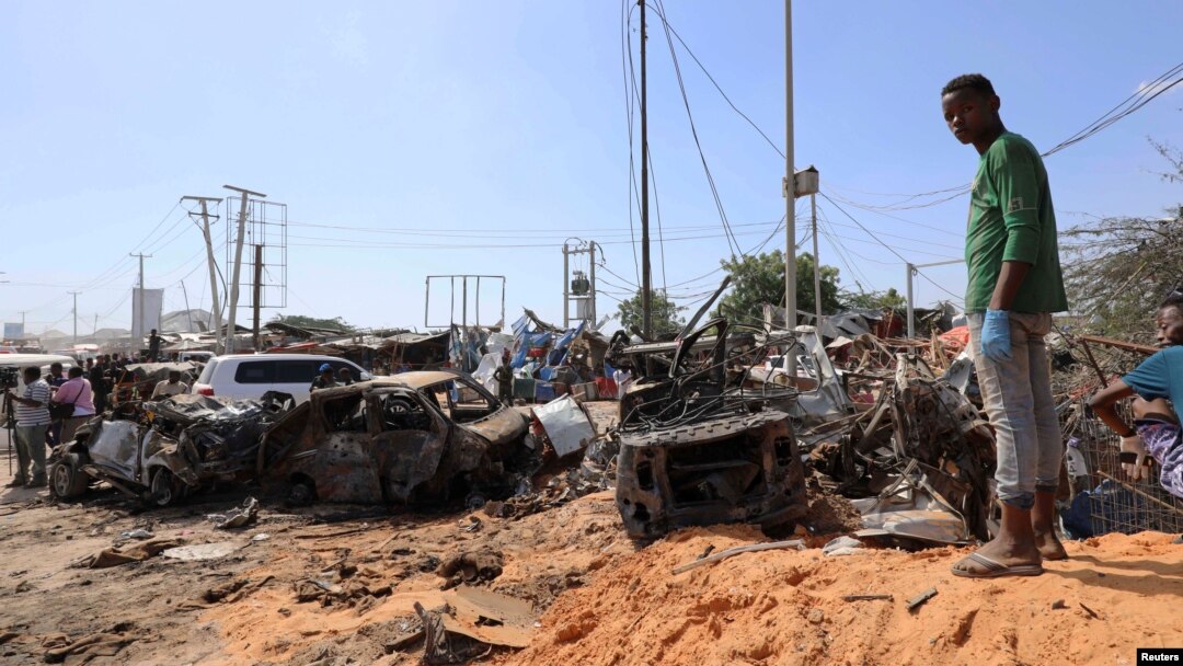 Hiện trường vụ đánh bom ở Mogadishu, Somalia, hôm 28/12/2019