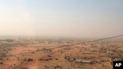 FILE - An aerial view of Djibo town in northern Burkina Faso on Feb. 18, 2021. 
